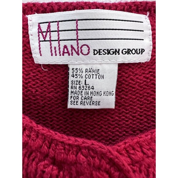 Vintage Milano Christmas Sweater Women L Red Holiday Cardigan Snowman Reindeer - Picture 4 of 14